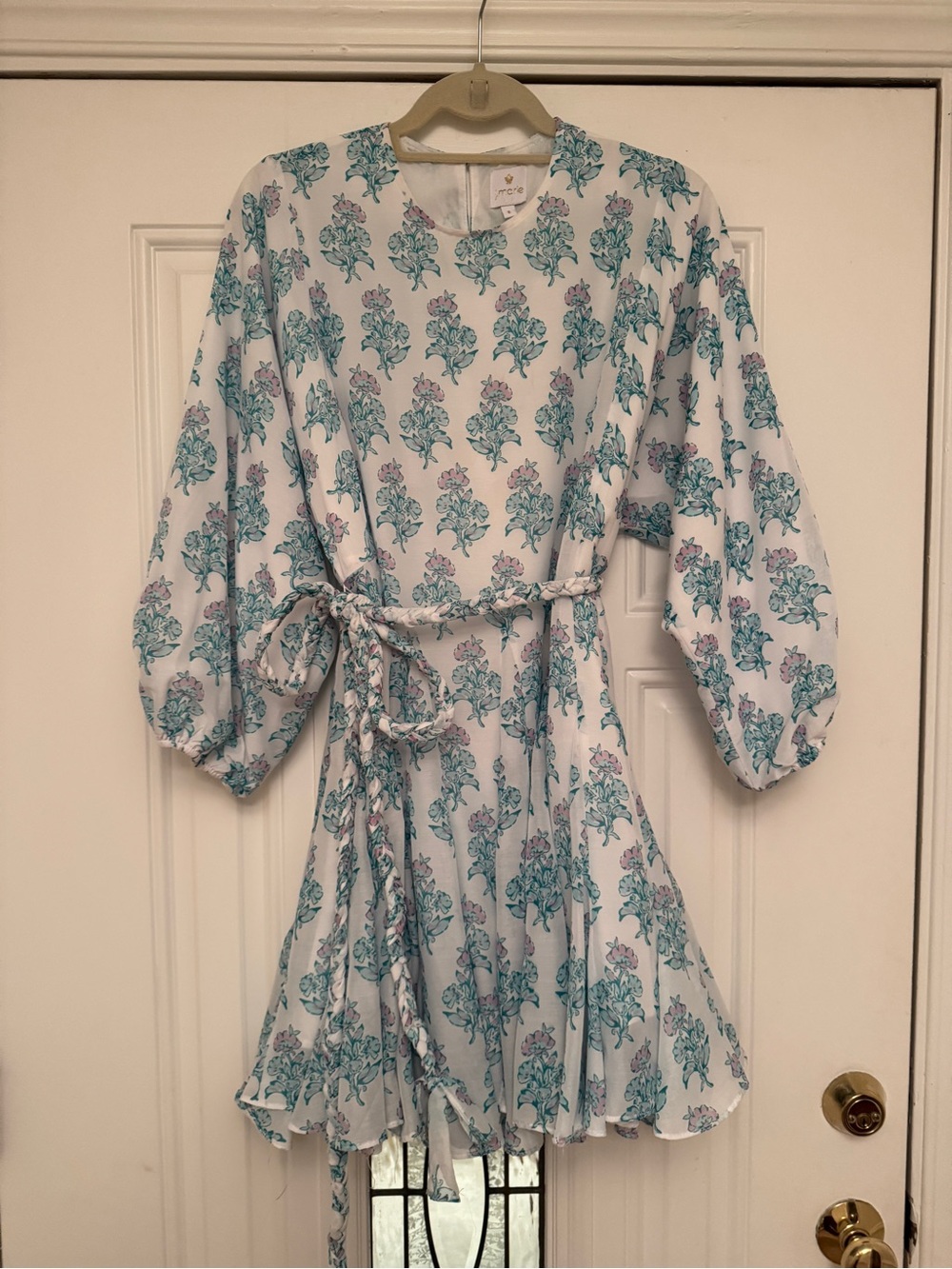 J.Marie White Floral Tie-Waist Mini Dress